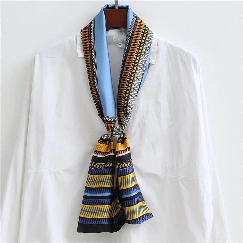 Korean Printed Women's Scarf Spring Summer Thin Narrow Long - Image 18