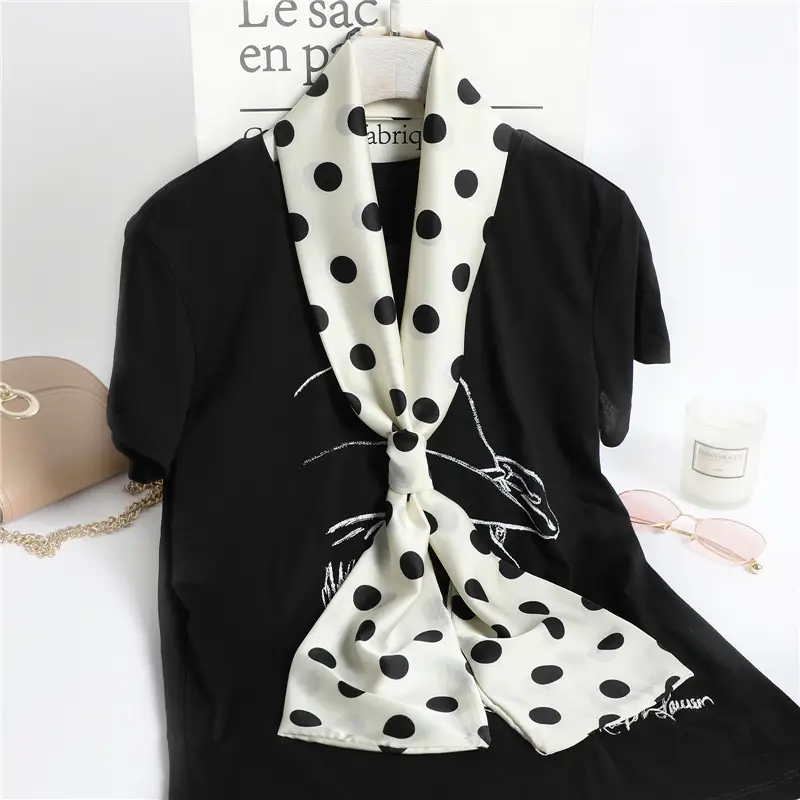 Korean Printed Women's Scarf Spring Summer Thin Narrow Long - Image 19