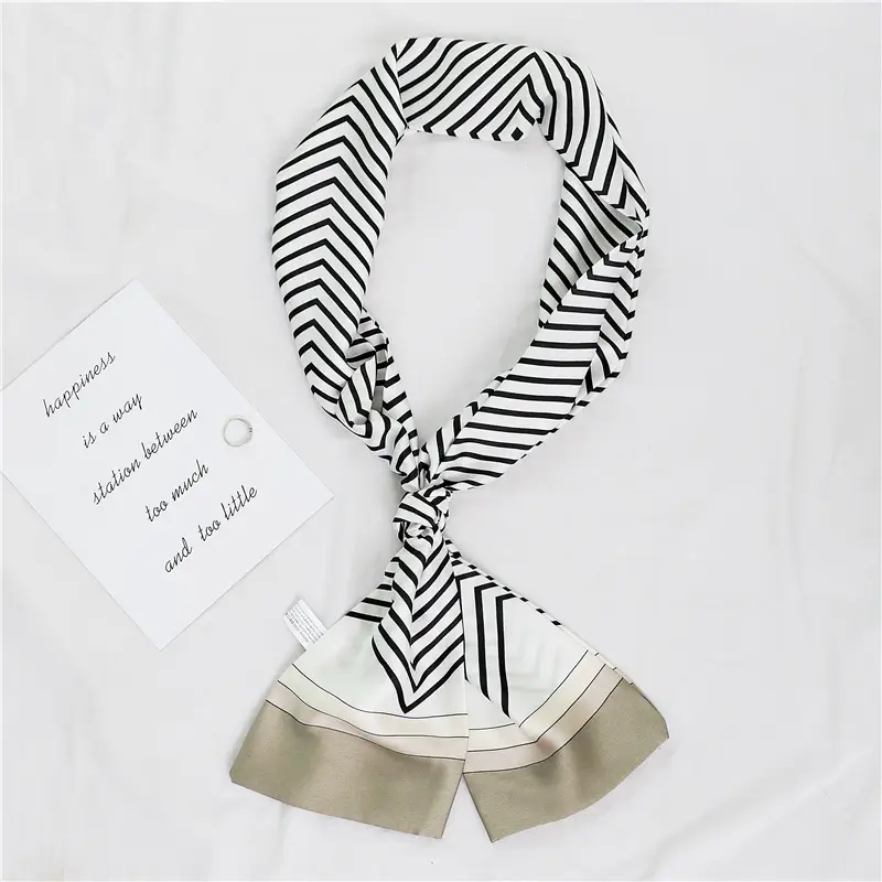 Korean Printed Women's Scarf Spring Summer Thin Narrow Long - Image 5