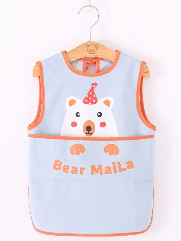 Waterproof Baby Apron for Boys Mid-Length Sleeveless - Image 25