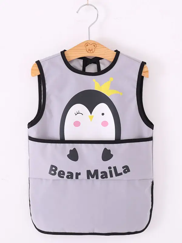 Waterproof Baby Apron for Boys Mid-Length Sleeveless - Image 26