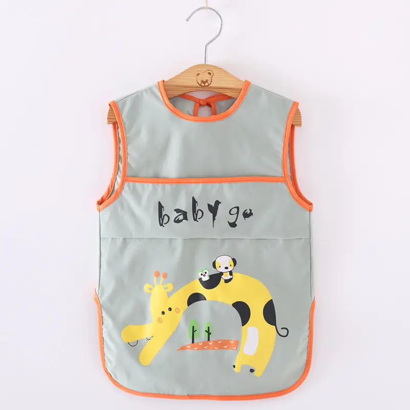 Waterproof Baby Apron for Boys Mid-Length Sleeveless - Image 11