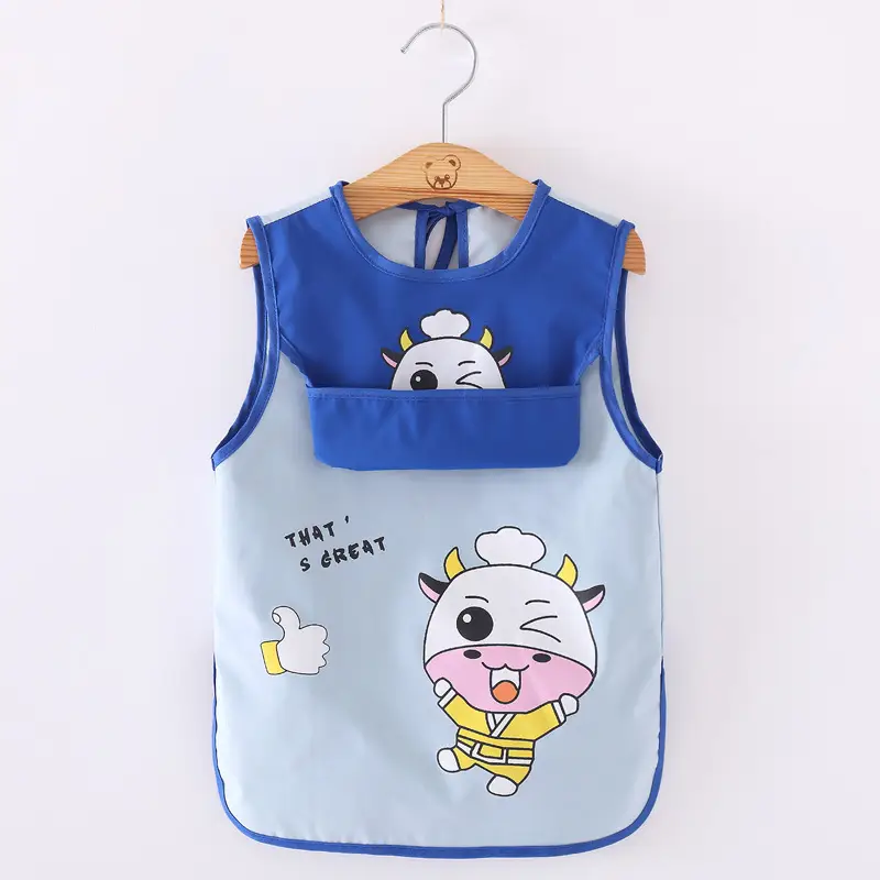 Waterproof Baby Apron for Boys Mid-Length Sleeveless - Image 15