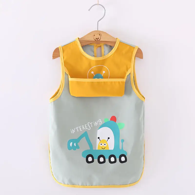 Waterproof Baby Apron for Boys Mid-Length Sleeveless - Image 16