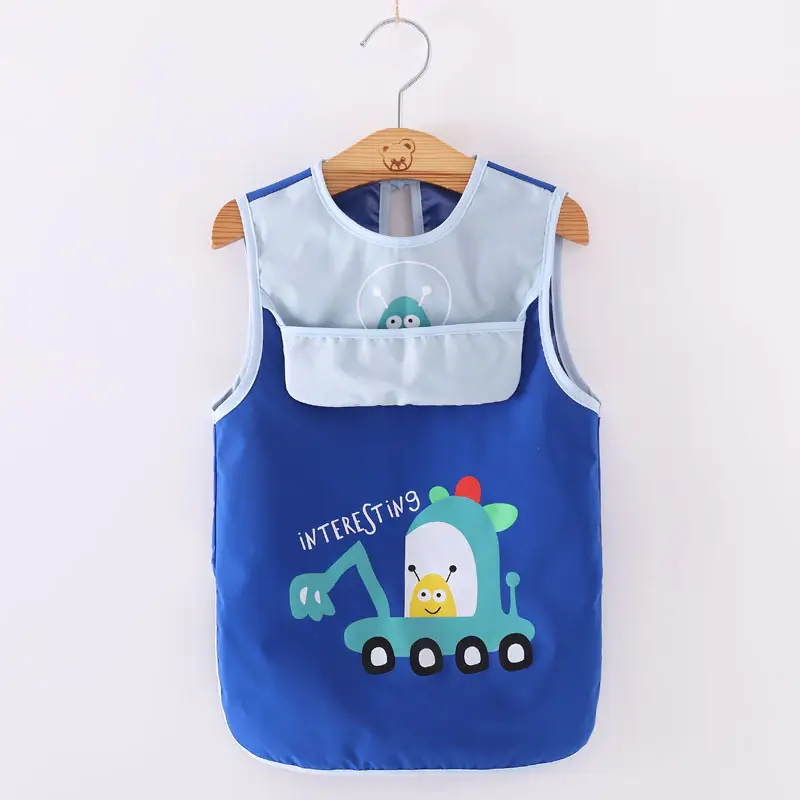 Waterproof Baby Apron for Boys Mid-Length Sleeveless - Image 17