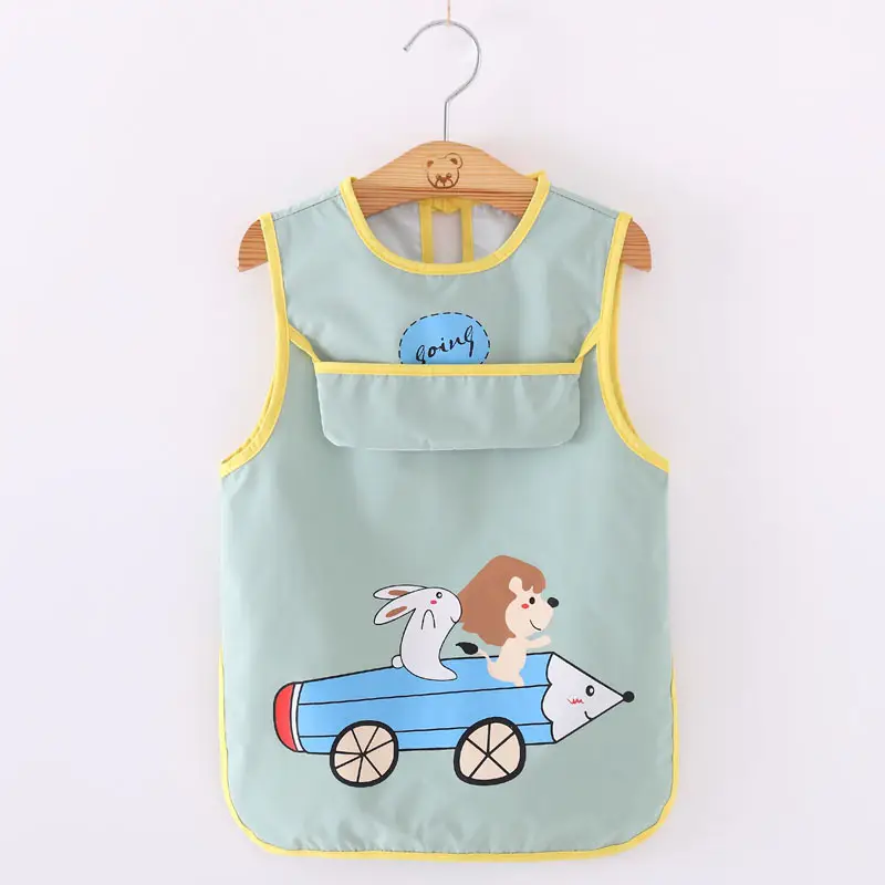 Waterproof Baby Apron for Boys Mid-Length Sleeveless - Image 19
