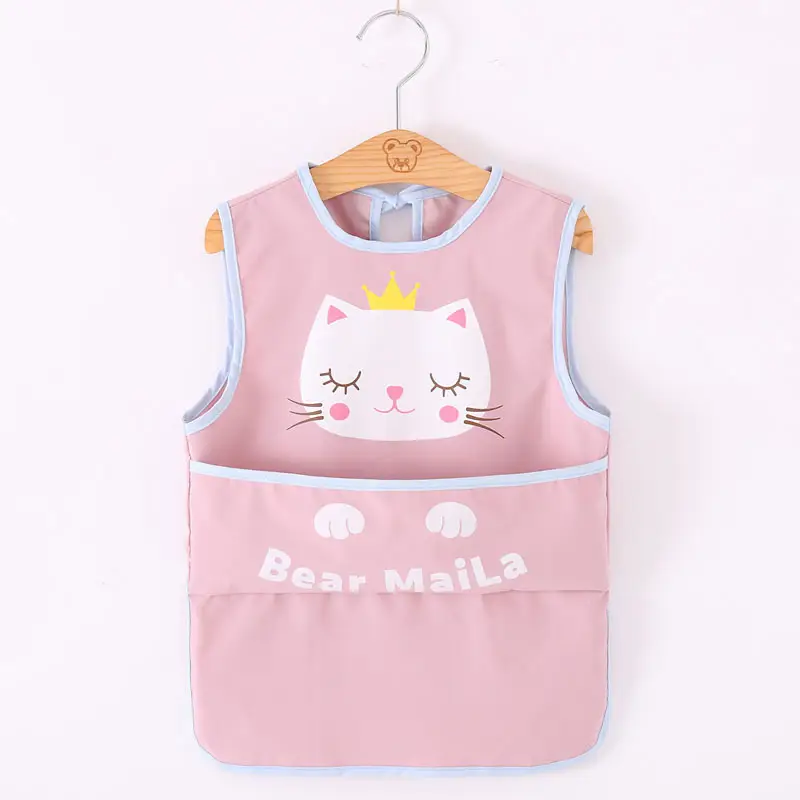 Waterproof Baby Apron for Boys Mid-Length Sleeveless - Image 5