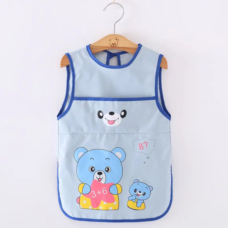 Waterproof Baby Apron for Boys Mid-Length Sleeveless - Image 6