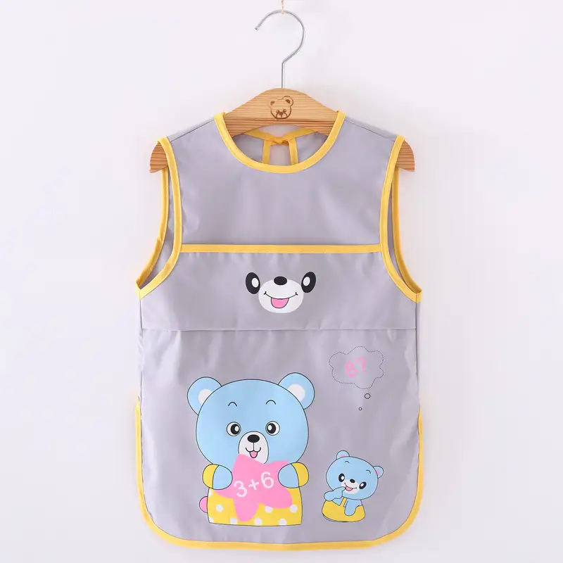 Waterproof Baby Apron for Boys Mid-Length Sleeveless - Image 7