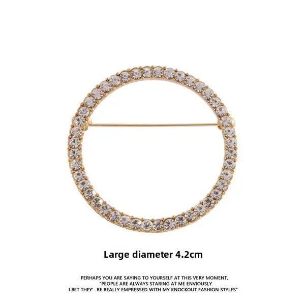 Crystal Cardigan Corsage Brooch for Women Vintage Circle Pin Buckle