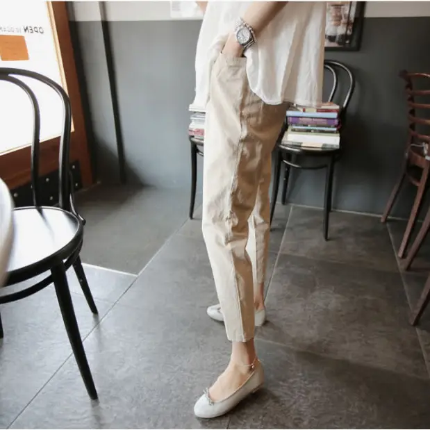 Pregnant Women's 2023 Summer Thin Pants Cotton Linen Wide Leg - Image 7