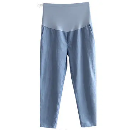Pregnant Women's 2023 Summer Thin Pants Cotton Linen Wide Leg - Image 8