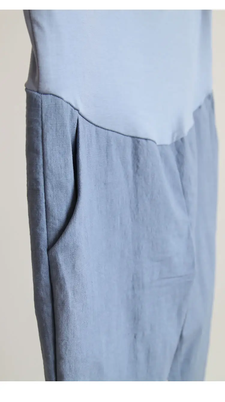 Pregnant Women's 2023 Summer Thin Pants Cotton Linen Wide Leg — feature 5