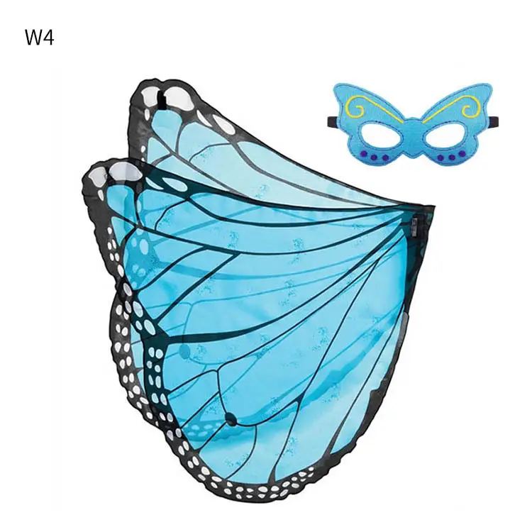 Blue Butterfly Elf Angel Wings Children's Halloween Cloak - Image 4