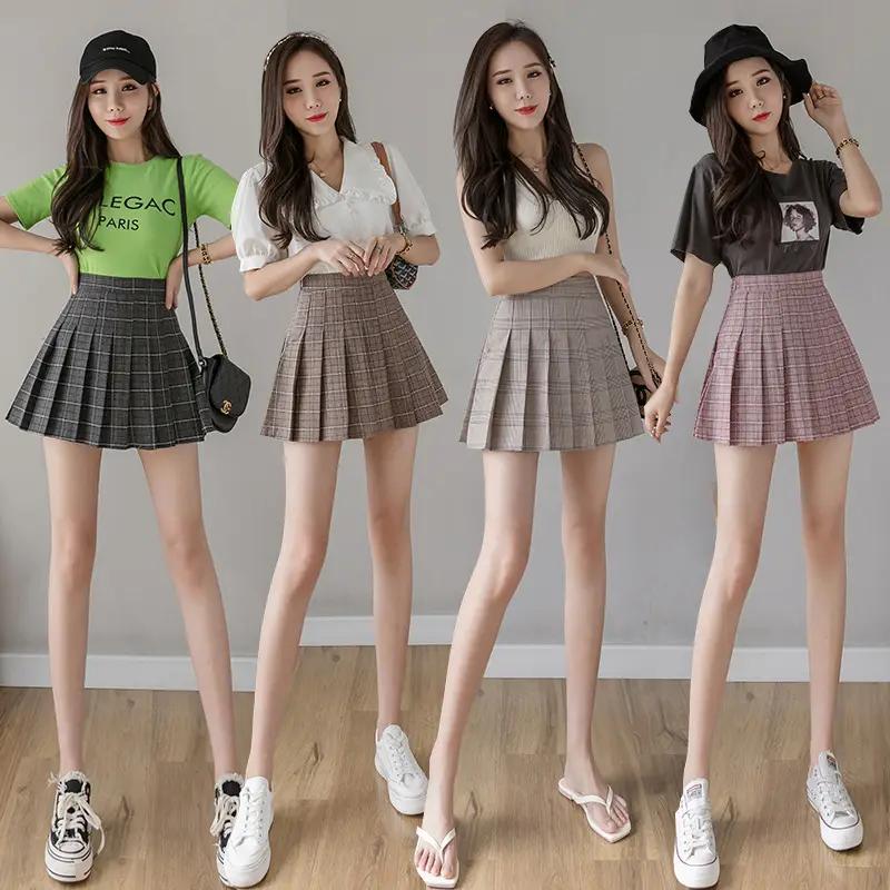 Women Pleated Skirt High Waist Korean Style Large Size - Image 8