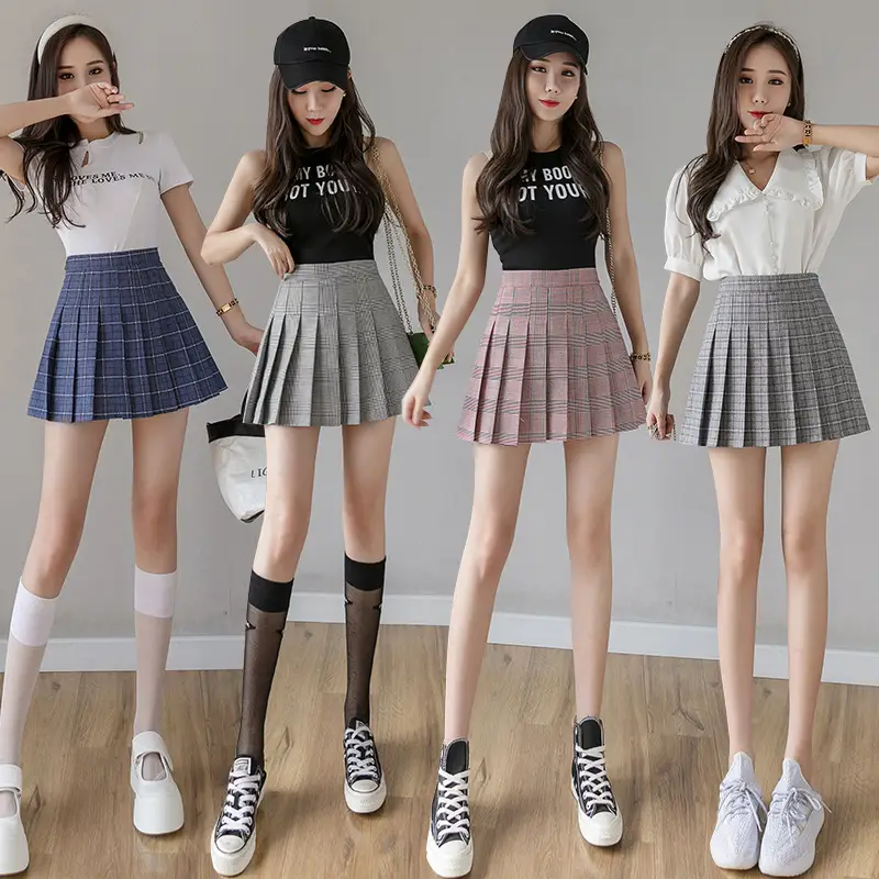 Women Pleated Skirt High Waist Korean Style Large Size - Image 9