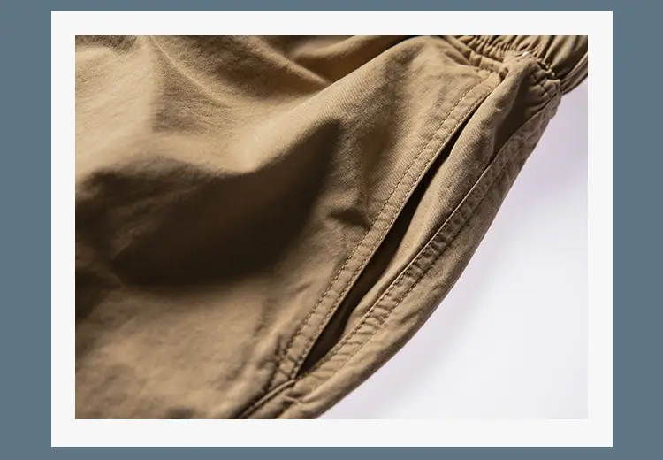 Men's Ankle-Length Casual Pants Olive Green Loose Straight — feature 27
