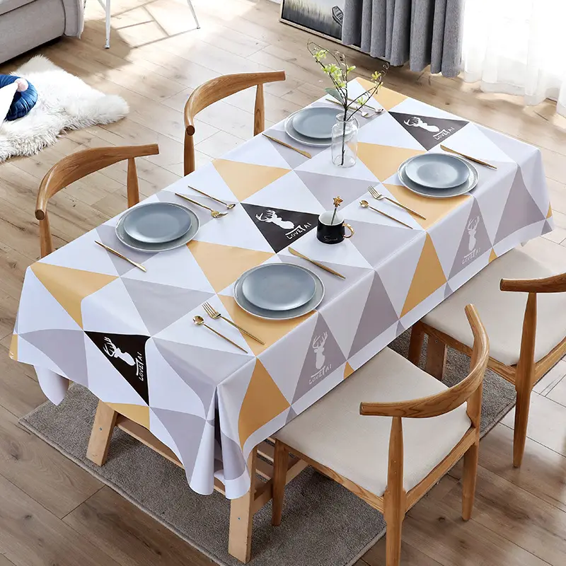 Nordic Geometric Tablecloth Waterproof Anti-Oil Rectangular - Image 8