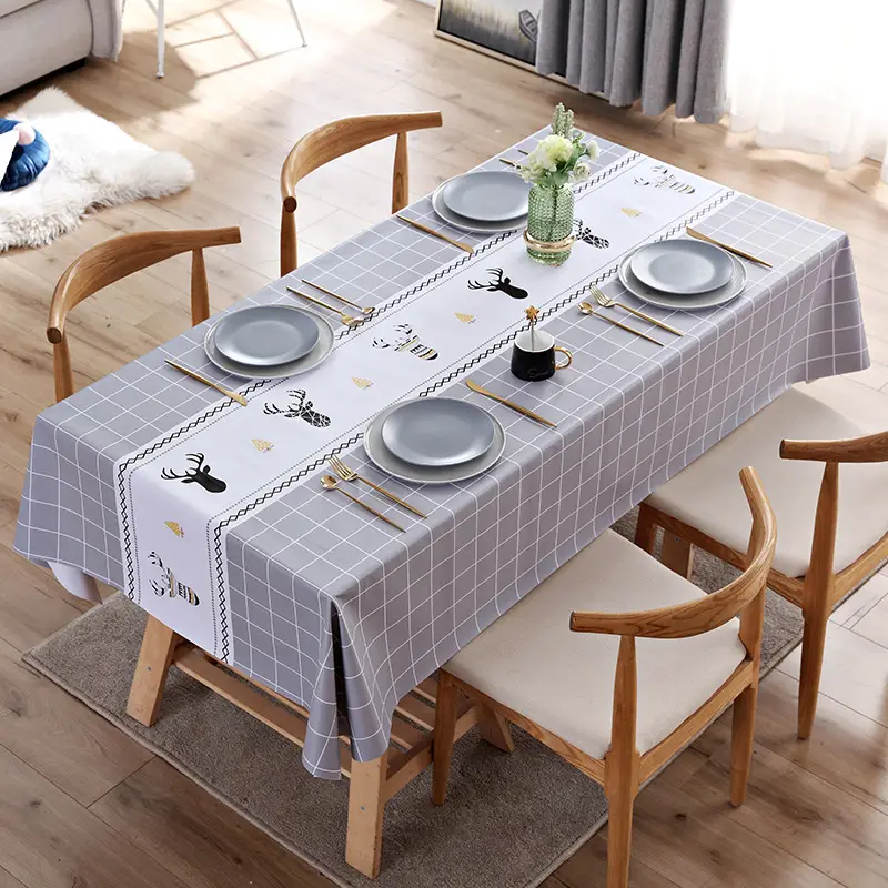 Nordic Geometric Tablecloth Waterproof Anti-Oil Rectangular - Image 9