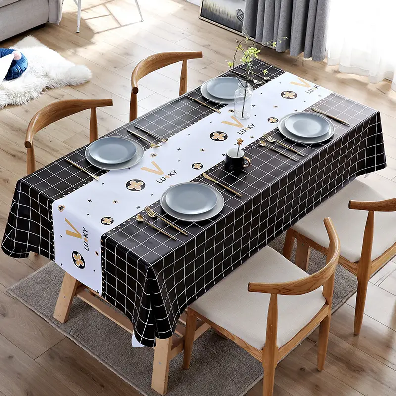 Nordic Geometric Tablecloth Waterproof Anti-Oil Rectangular - Image 2