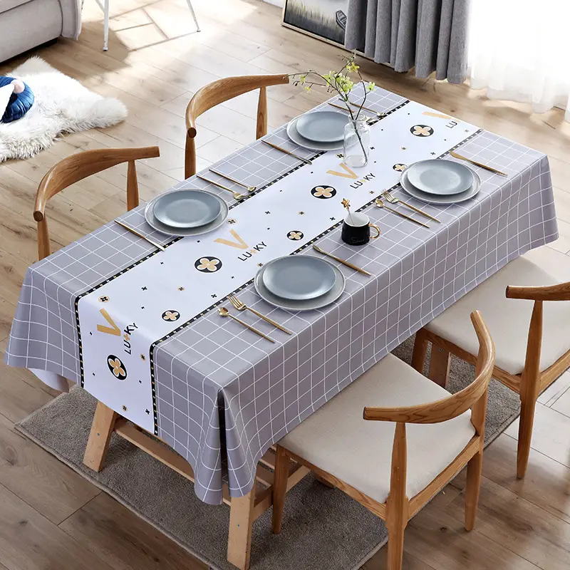 Nordic Geometric Tablecloth Waterproof Anti-Oil Rectangular - Image 3