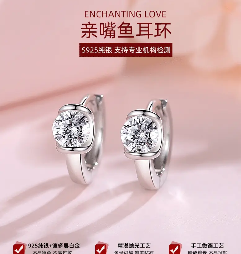 S925 Sterling Silver Crystal Earrings Geometric Round — feature 16