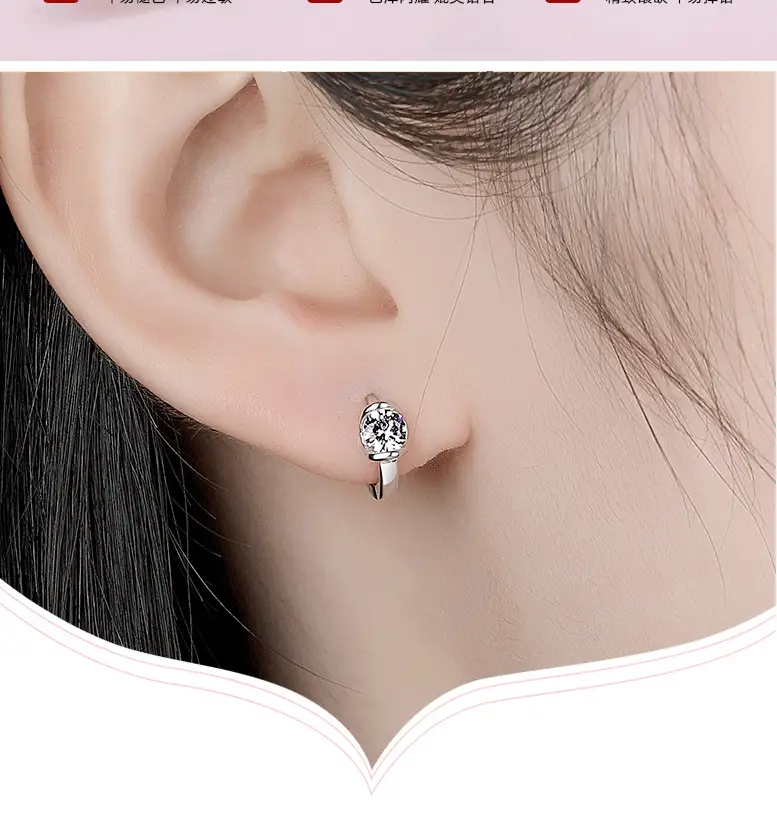 S925 Sterling Silver Crystal Earrings Geometric Round — feature 17