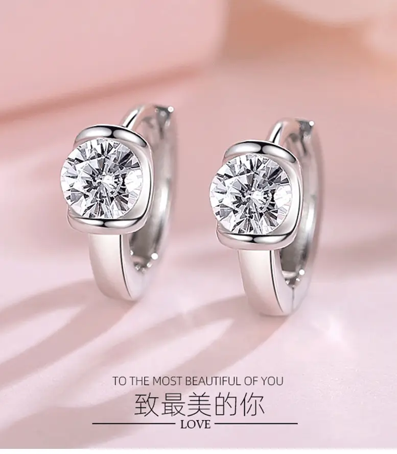 S925 Sterling Silver Crystal Earrings Geometric Round — feature 21