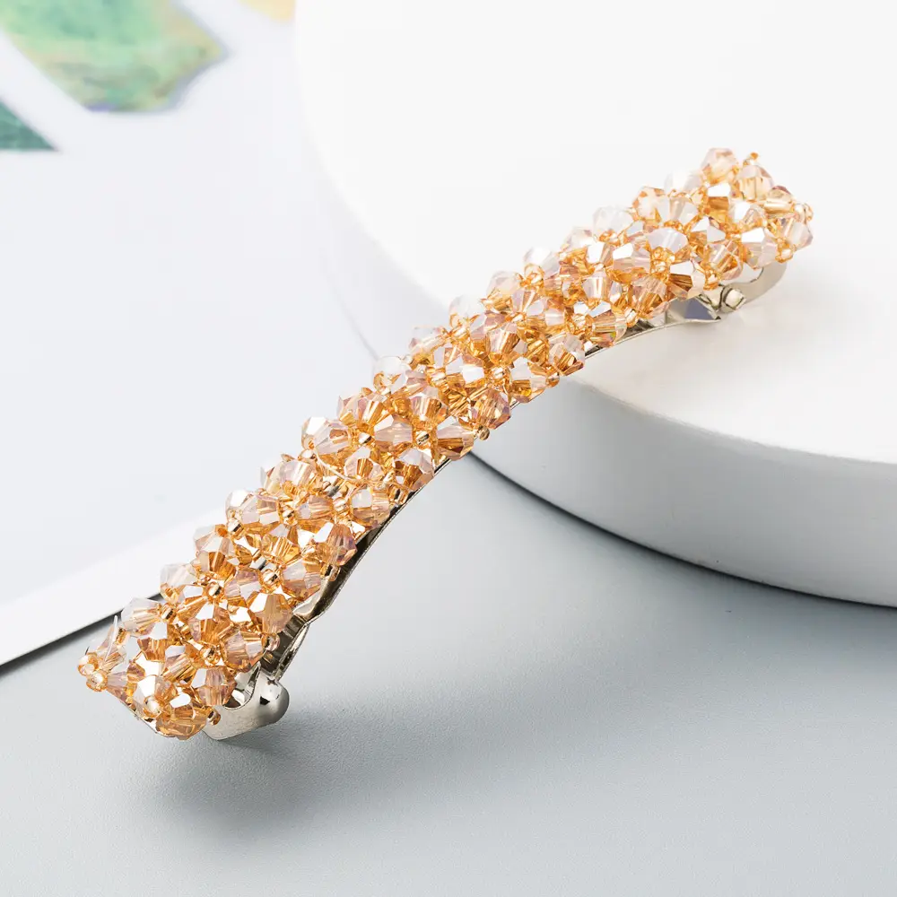 Korean-style Crystal Beaded Hair Clip for Women