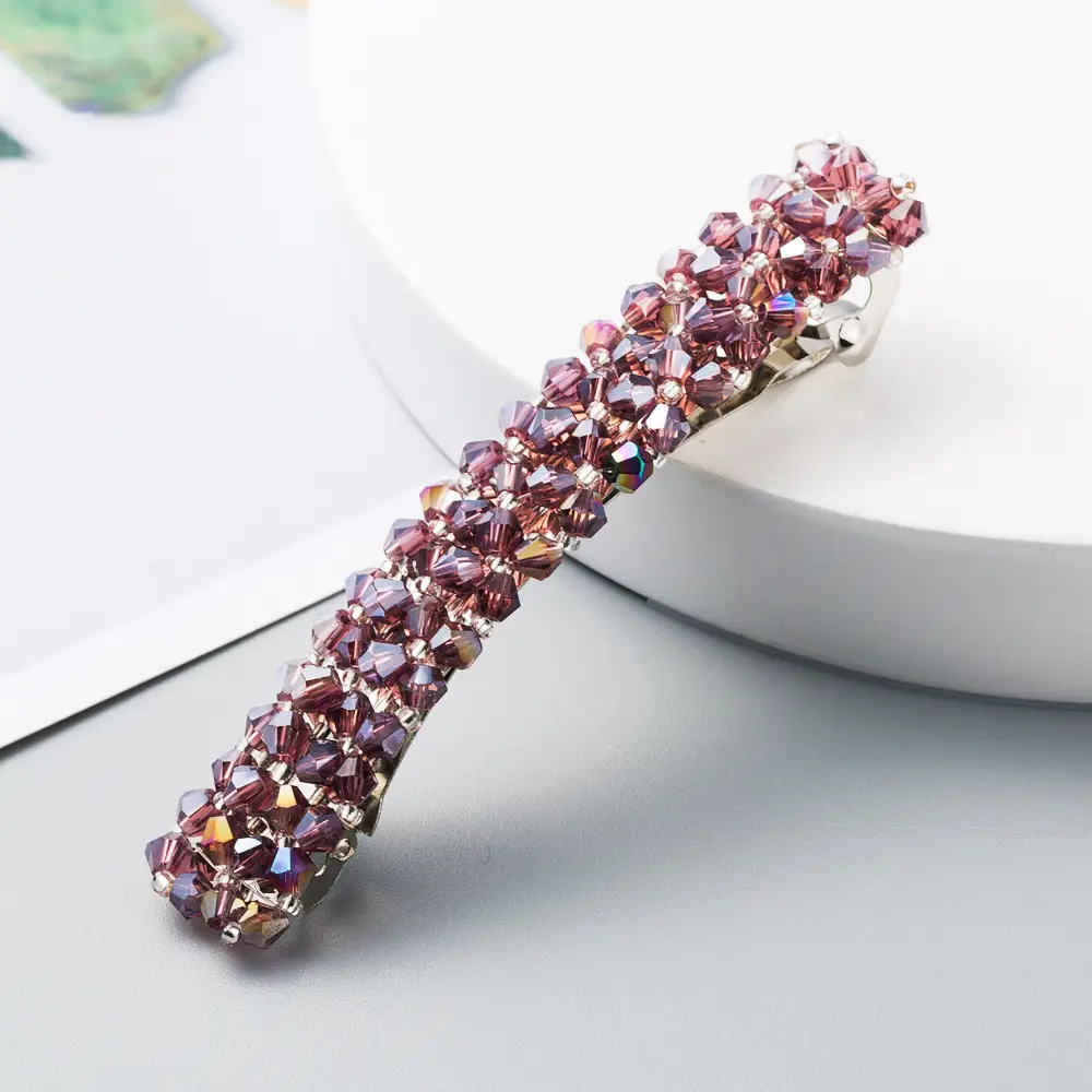 Korean-style Crystal Beaded Hair Clip for Women