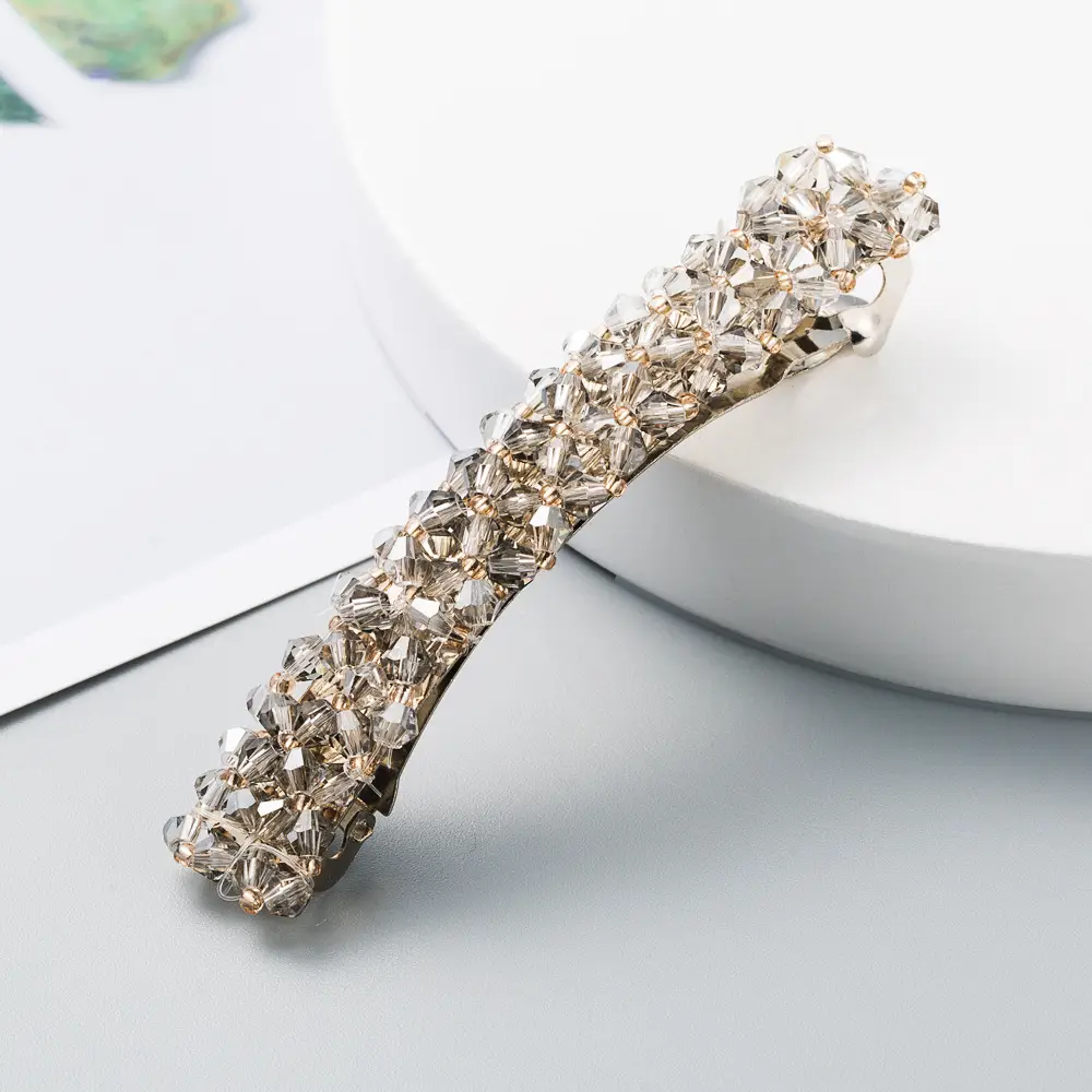 Korean-style Crystal Beaded Hair Clip for Women
