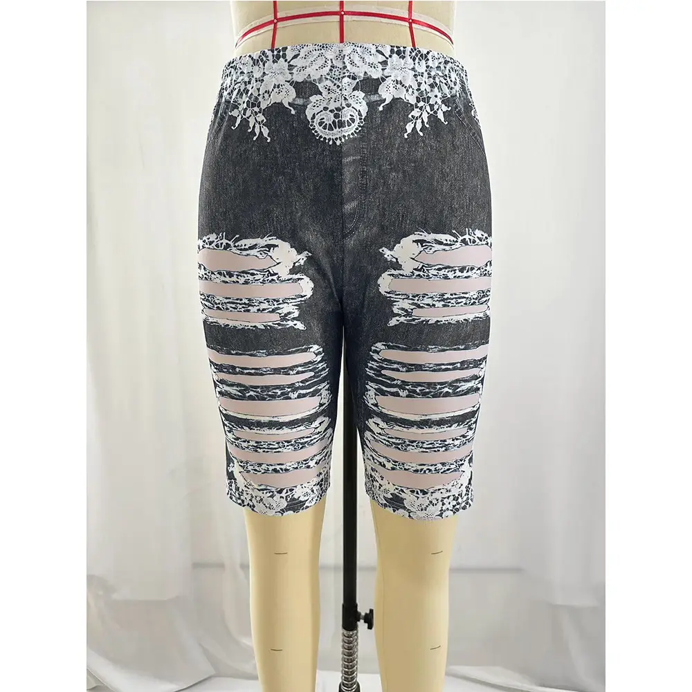 Women's Maroon Embroidered Leggings Large - Image 10