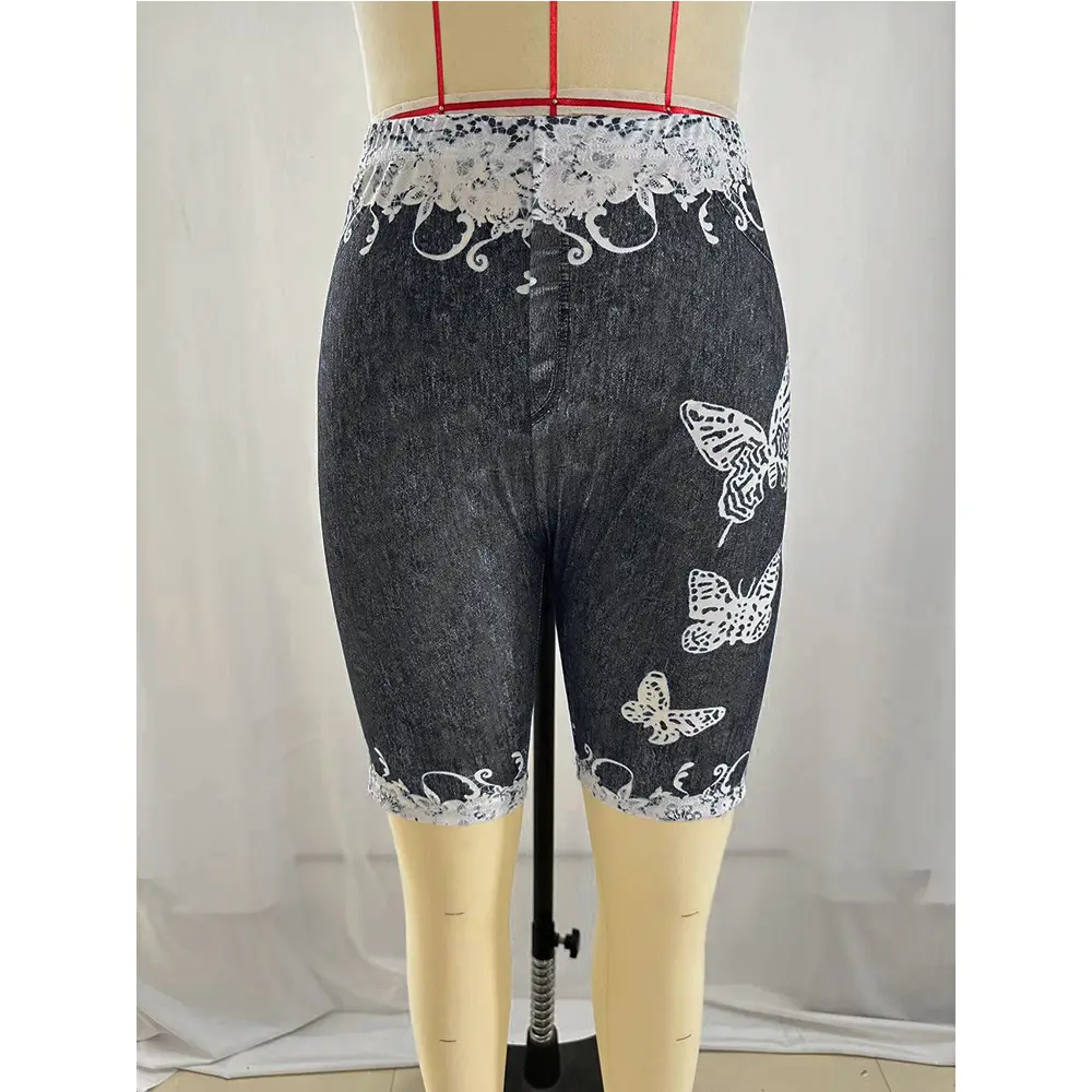 Women's Maroon Embroidered Leggings Large - Image 4