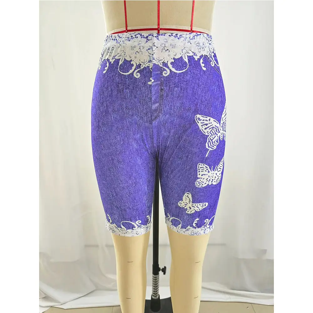 Women's Maroon Embroidered Leggings Large - Image 6