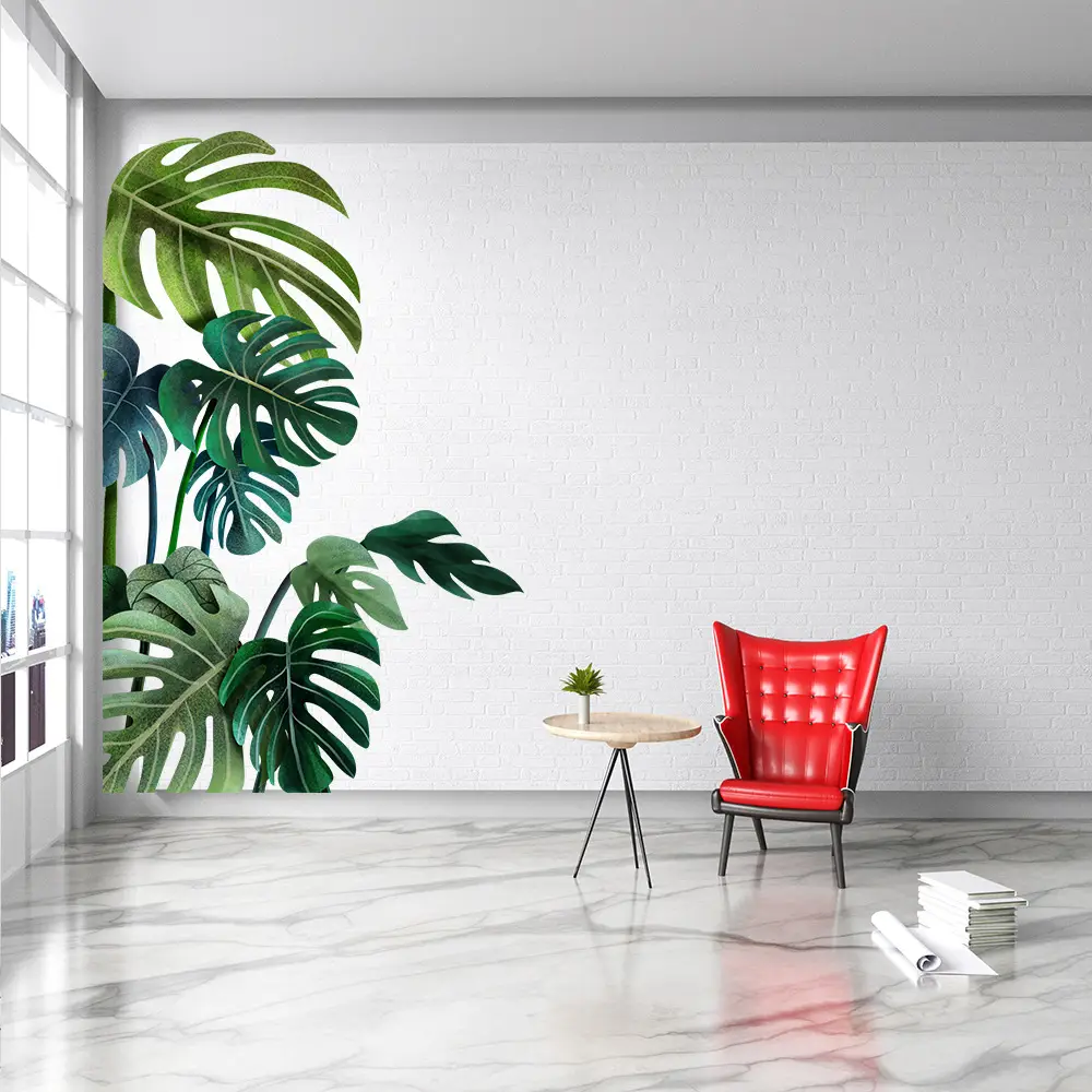Green Leaf Wall Sticker for Living Room Bedroom Decor