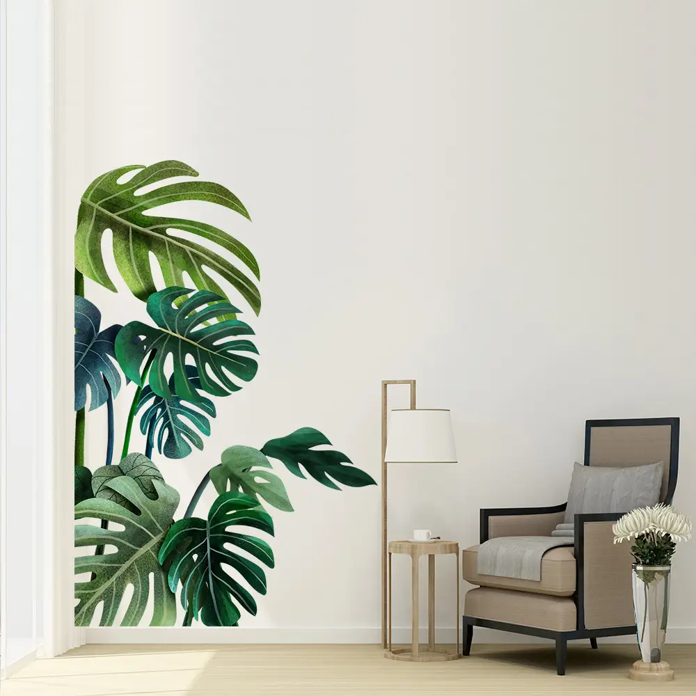 Green Leaf Wall Sticker for Living Room Bedroom Decor