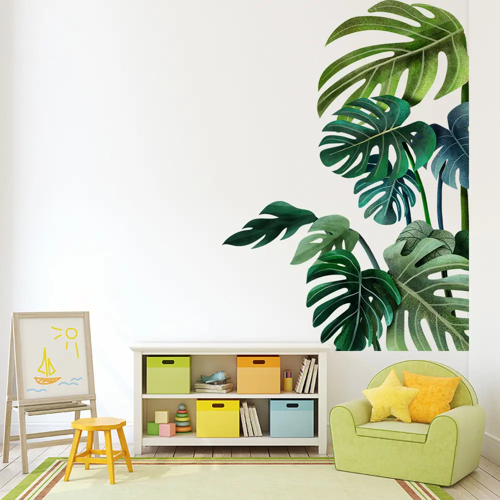 Green Leaf Wall Sticker for Living Room Bedroom Decor