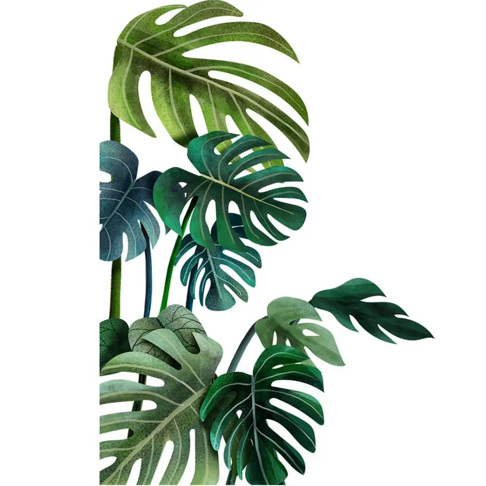 Green Leaf Wall Sticker for Living Room Bedroom Decor