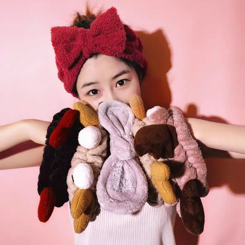 Plush Rabbit Ears Hair Band for Women - Image 30