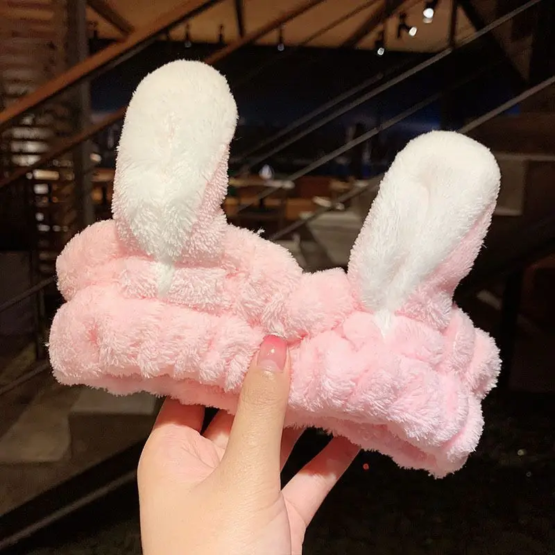 Plush Rabbit Ears Hair Band for Women - Image 5