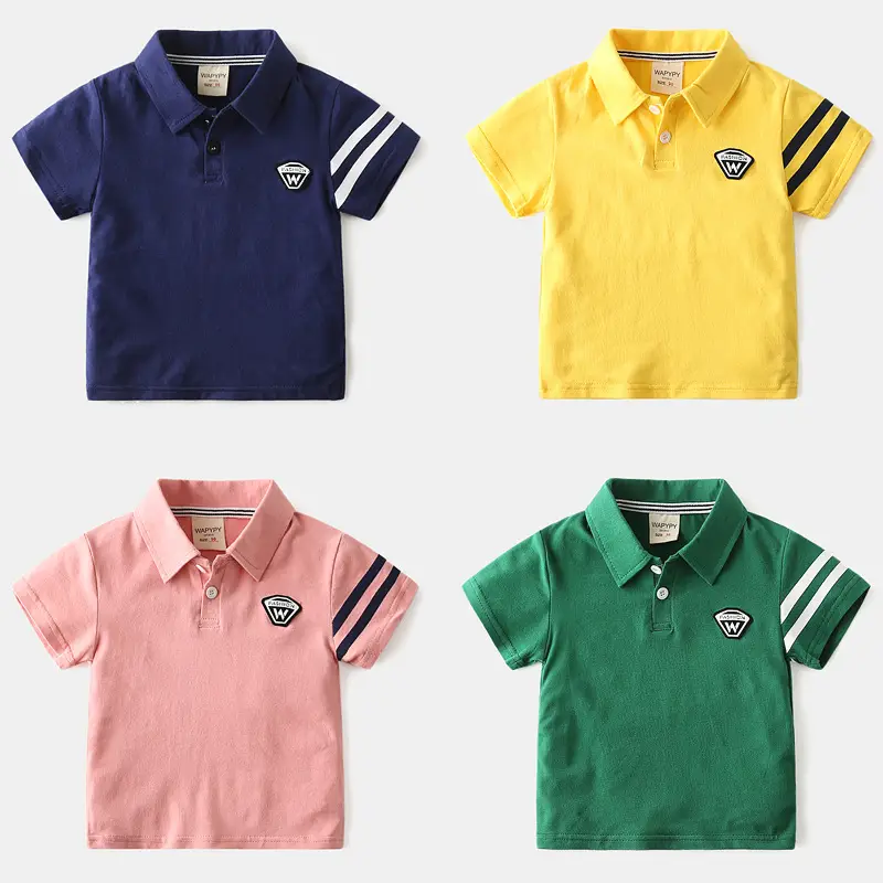 Children's Yellow Polo T-Shirt 2023 Summer - Image 7