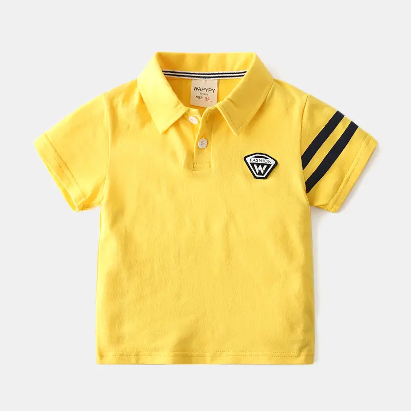 Children's Yellow Polo T-Shirt 2023 Summer - Image 2