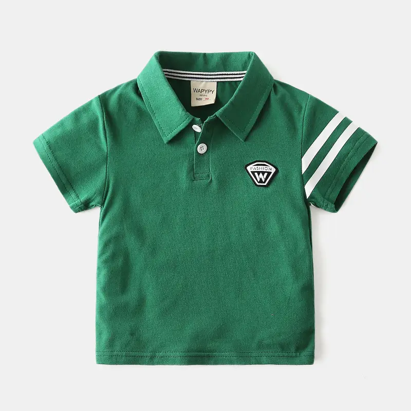 Children's Yellow Polo T-Shirt 2023 Summer - Image 4