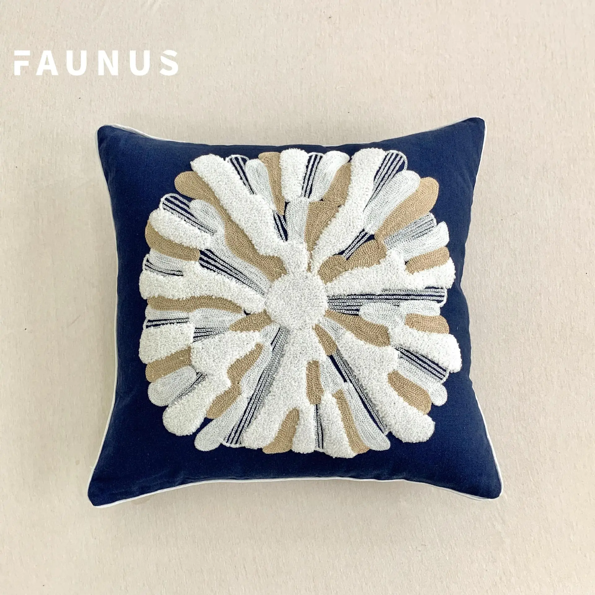 Scandinavian Letter Embroidered Pillow Set Yellow Blue - Image 5