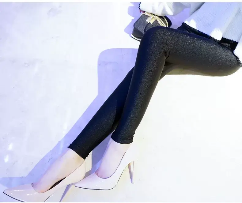 Women's High Waist Super Elastic Pants Large Size Gloss — feature 13