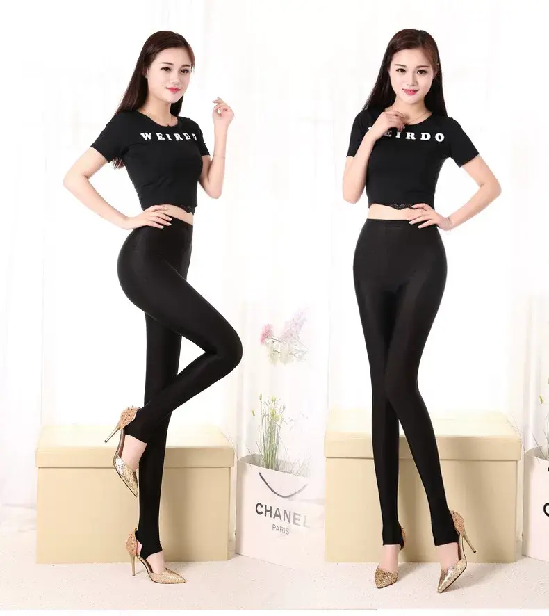 Women's High Waist Super Elastic Pants Large Size Gloss — feature 15