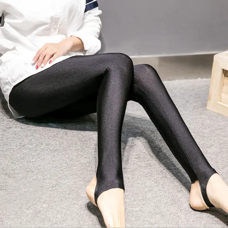 Women's High Waist Super Elastic Pants Large Size Gloss - Image 3
