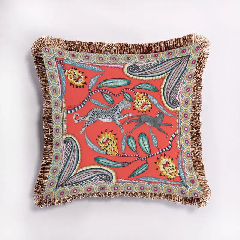 Lisi Velvet French Tassel Pillowcase 45cm Double Sided Printed - Image 10