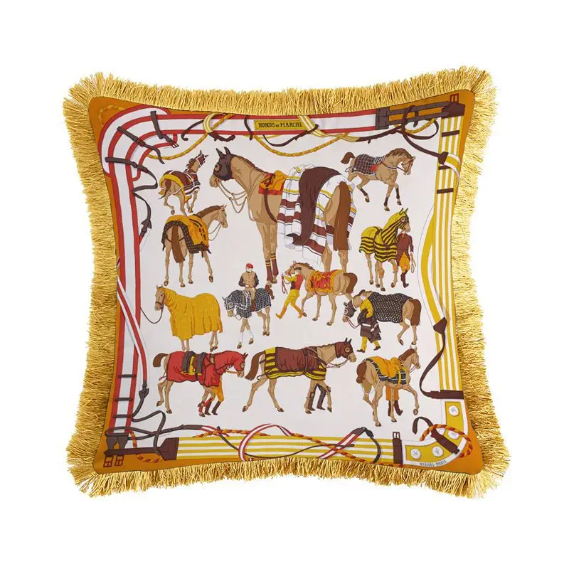 Lisi Velvet French Tassel Pillowcase 45cm Double Sided Printed - Image 33
