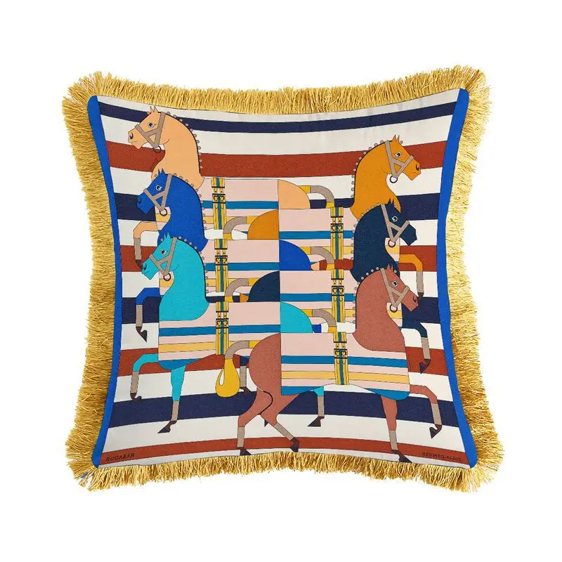 Lisi Velvet French Tassel Pillowcase 45cm Double Sided Printed - Image 7